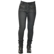 Jean moto femme Overlap Kara Black Overdyed