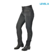 Jean moto femme Overlap Kara Black Overdyed